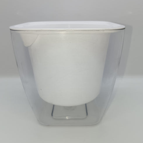 White Self Watering Pot